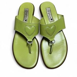 Brighton Women's June Lime Green Genuine Leather Heart Sandals